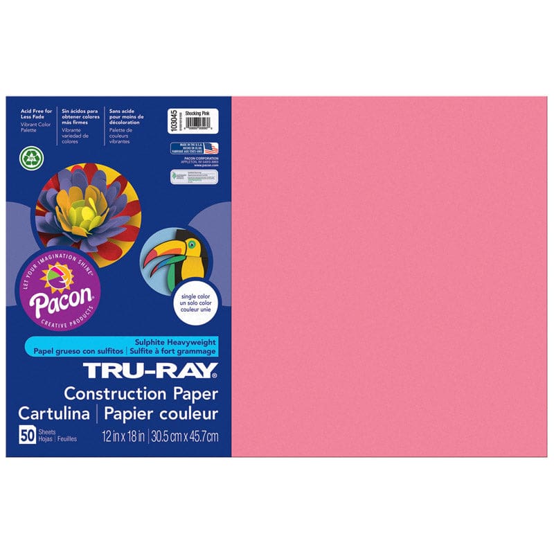 Tru Ray 12 X 18 Shocking Pink 50Sht Construction Paper (Pack of 6) - Construction Paper - Dixon Ticonderoga Co - Pacon