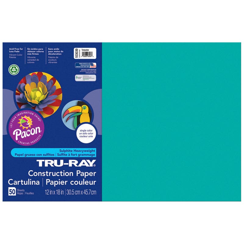 Tru Ray 12 X 18 Turquoise 50 Sht Construction Paper (Pack of 6) - Construction Paper - Dixon Ticonderoga Co - Pacon