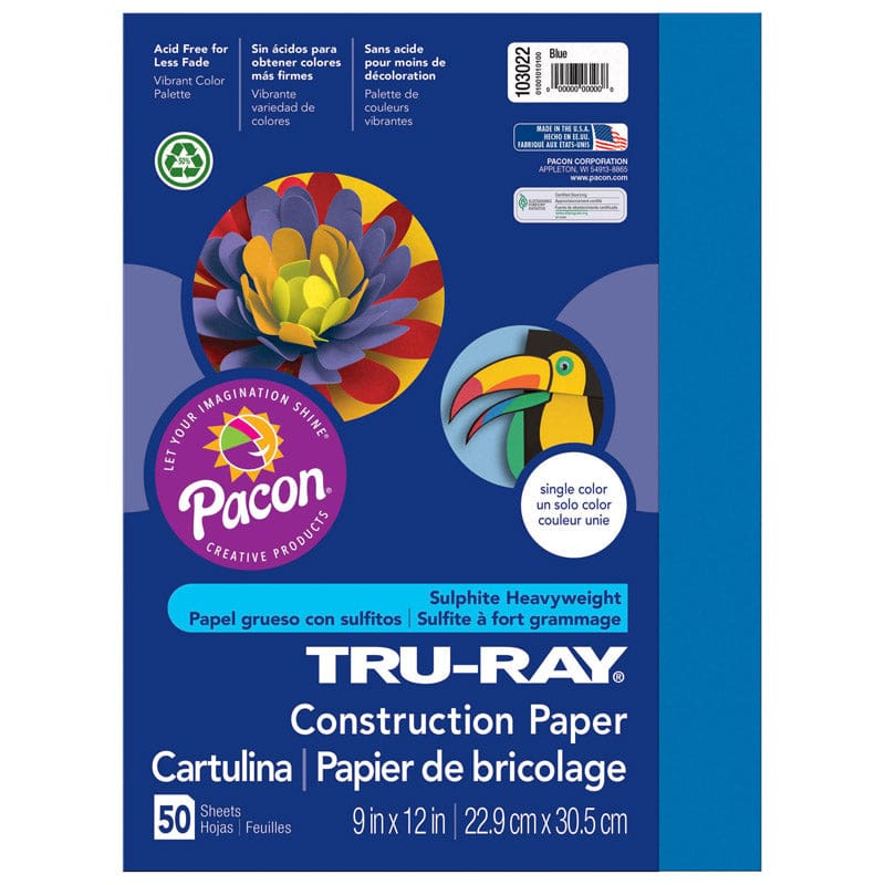 Tru Ray 9 X 12 Blue 50 Sht Construction Paper (Pack of 10) - Construction Paper - Dixon Ticonderoga Co - Pacon