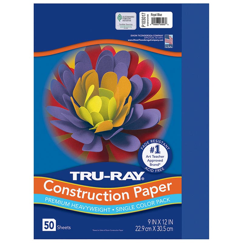 Tru Ray 9 X 12 Dark Blue 50 Sht Construction Paper (Pack of 10) - Construction Paper - Dixon Ticonderoga Co - Pacon