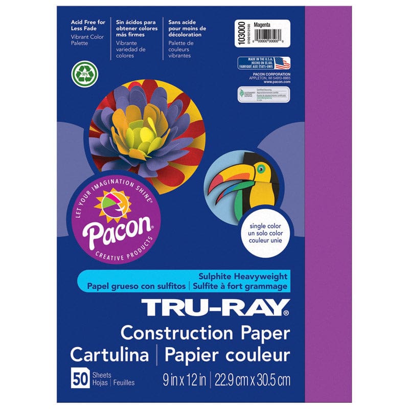 Tru Ray 9 X 12 Magenta 50 Sht Construction Paper (Pack of 10) - Construction Paper - Dixon Ticonderoga Co - Pacon