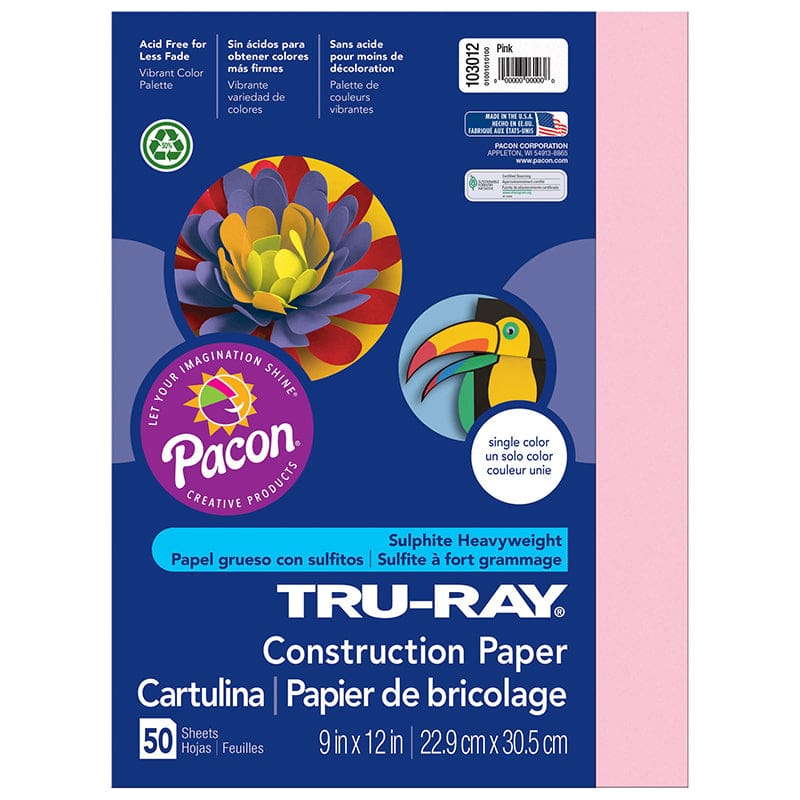 Tru Ray 9 X 12 Pink 50 Sht Construction Paper (Pack of 12) - Construction Paper - Dixon Ticonderoga Co - Pacon