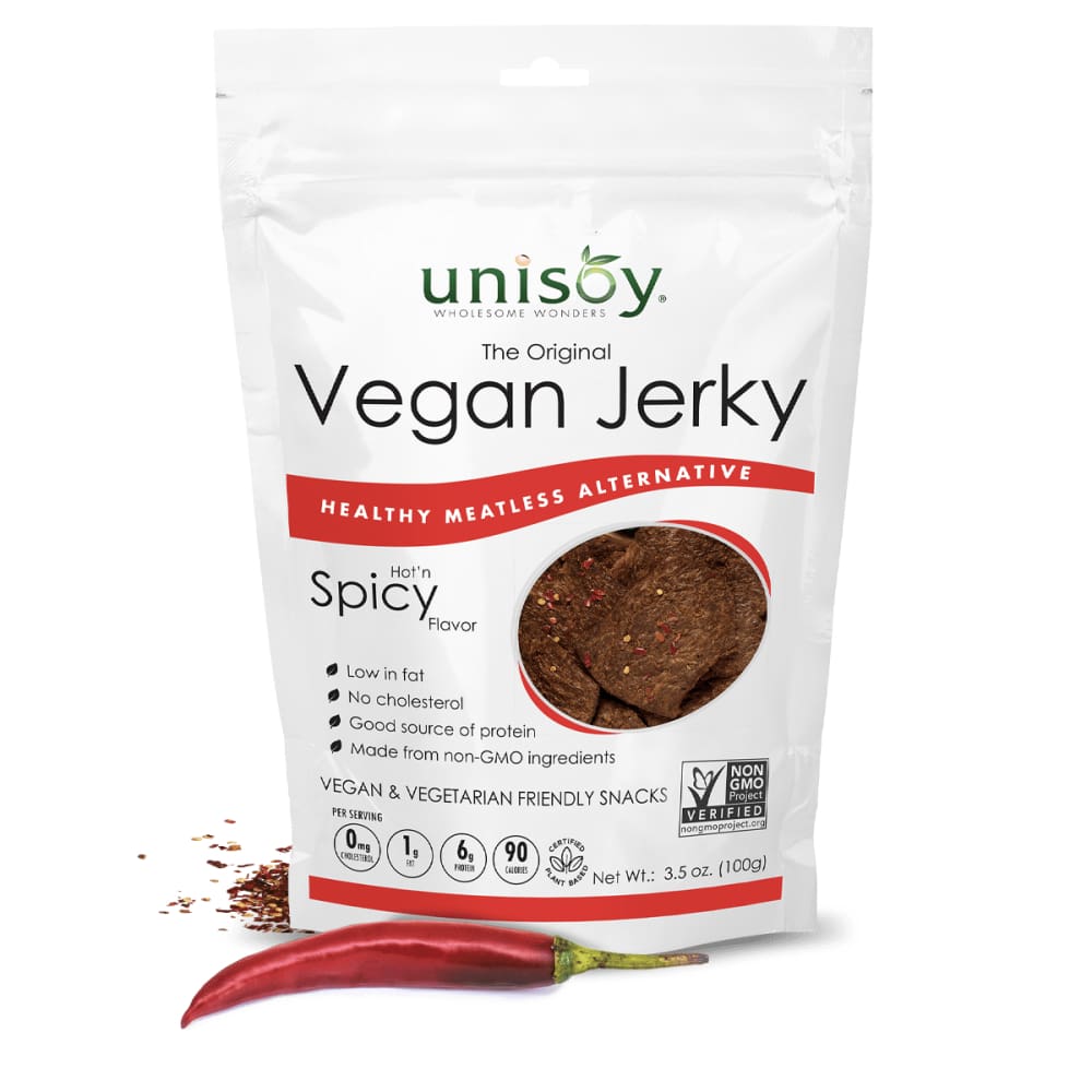 UNISOY Grocery > Snacks > Chips > Snacks Other UNISOY Jerky Vegan Spicy, 3.5 oz