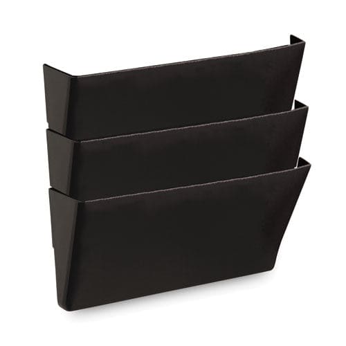 Universal Wall File Pockets 3 Sections Letter Size,13 X 4.13 X 14.5 Black 3/pack - Office - Universal®