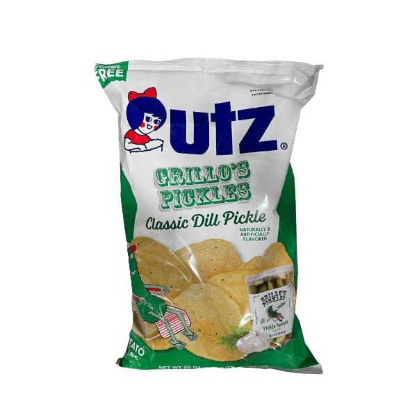 utz Grillo’s Pickles Classic Dill Pickle Chips 20 oz. - utz