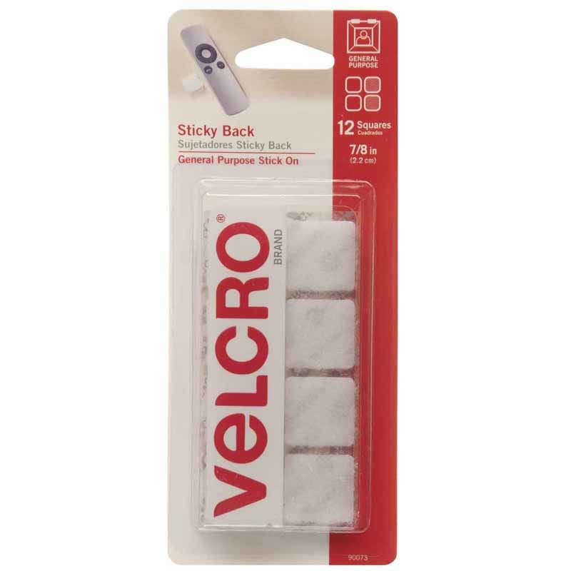 Velcro Tape 7/8 Squares White (Pack of 12) - Velcro - Velcro Usa