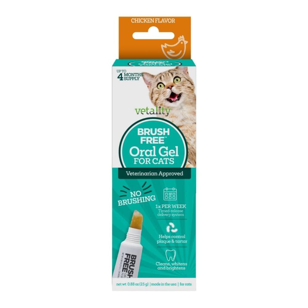 Vetality Brush-Free Oral Gel for Cats 1ea-25 g - Pet Supplies - Vetality