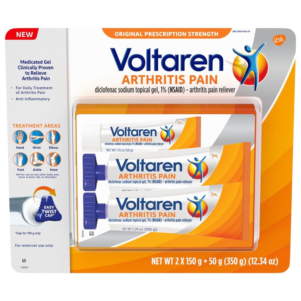 Voltaren Topical Arthritis Pain Relief Gel (5.3 oz. 2 pk. + 1.7 oz.) - HSA & FSA - Medicine Cabinet - Voltaren