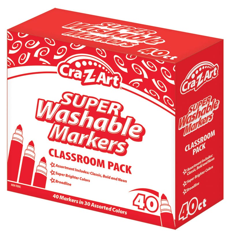 Washable Fine Line Markers 40 Count Cra-Z-Art (Pack of 6) - Markers - Cra-z-art