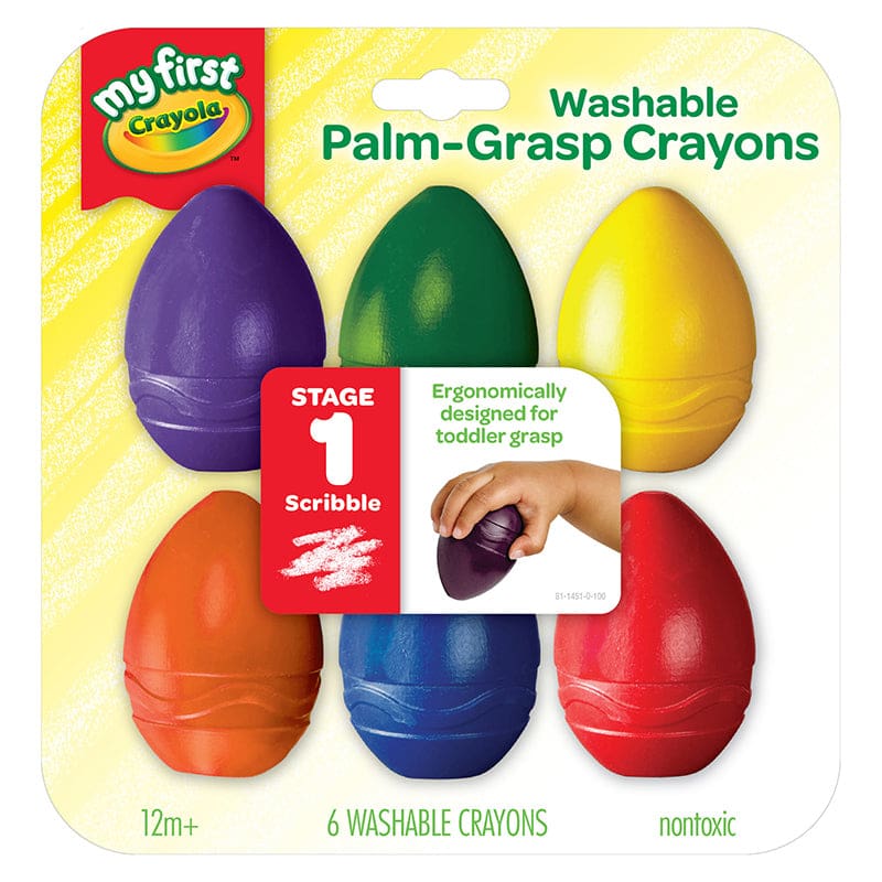 Washable Palmgrasp Crayons 6 Pk (Pack of 3) - Crayons - Crayola LLC