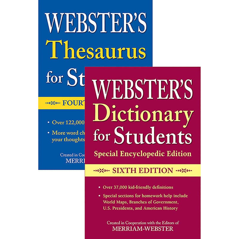 Websters Dictionary/Thesaurus Set For Students (Pack of 6) - Reference Books - Federal Street Press