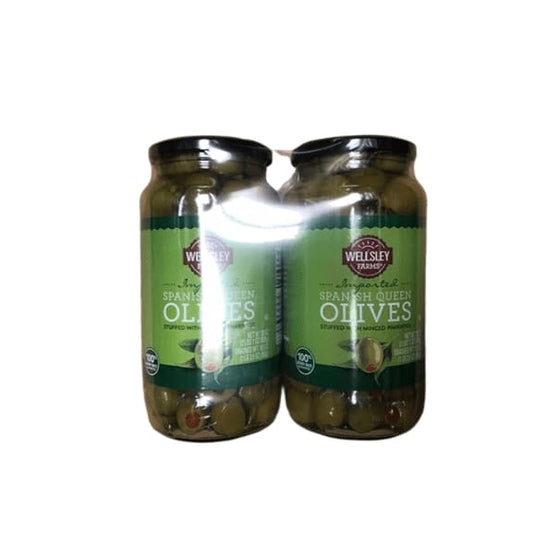 Wellsley Farms Spanish Queen Olives w/Pimientos 2/19.5 oz - ShelHealth.Com