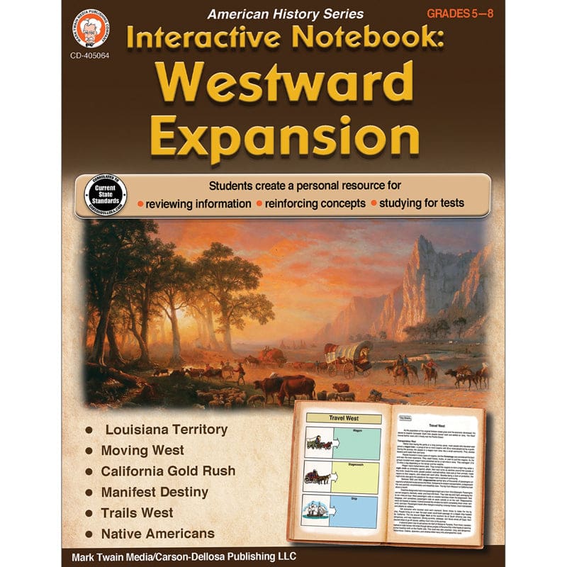 Westward Expansion Book Gr 5-8 Interactive Notebook (Pack of 6) - History - Carson Dellosa Education