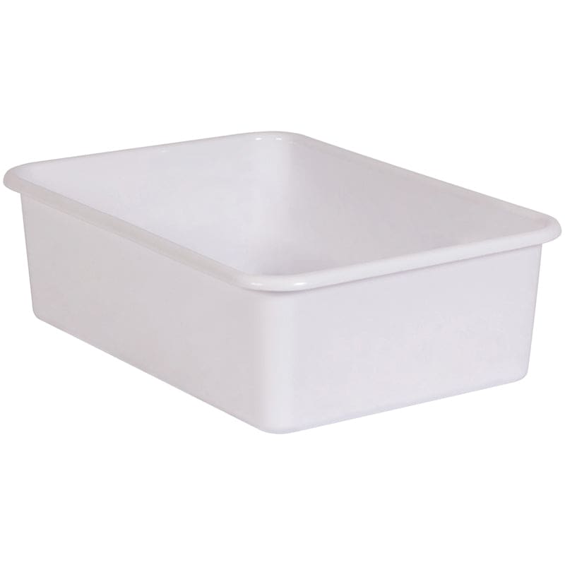 White Large Plastic Storage Bin (Pack of 6) - Storage Containers - Teacher Created Resources