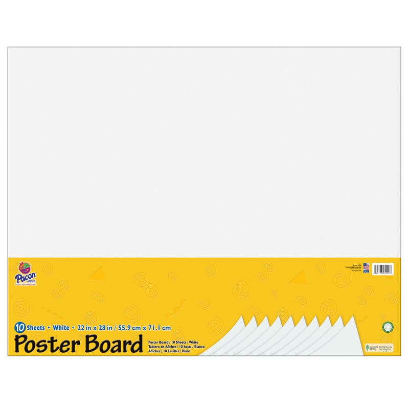 White Poster Board 22X28 10 Sheets (Pack of 6) - Poster Board - Dixon Ticonderoga Co - Pacon