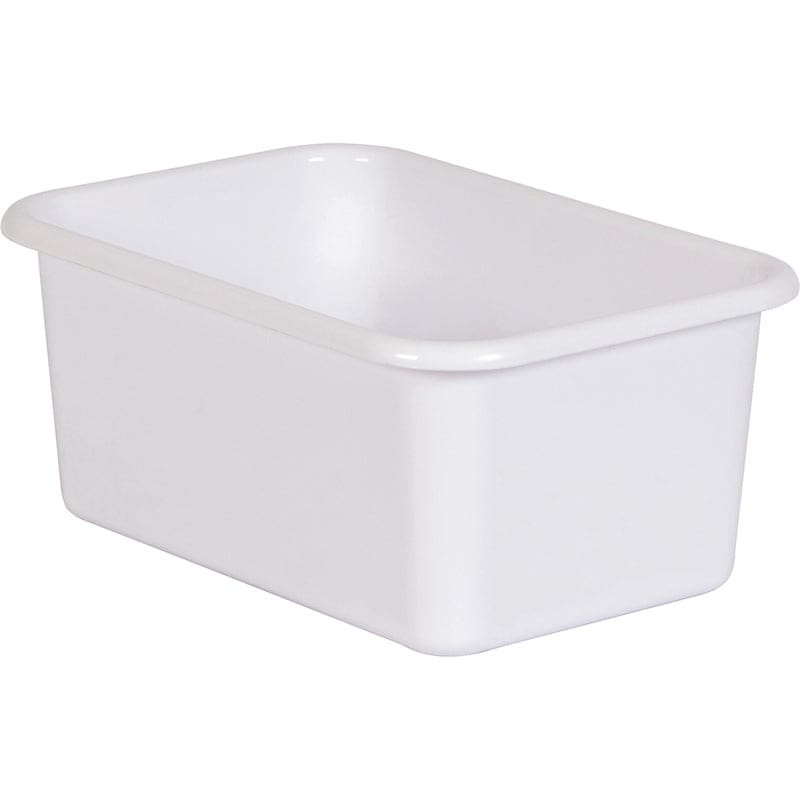 White Small Plastic Storage Bin (Pack of 10) - Storage Containers - Teacher Created Resources