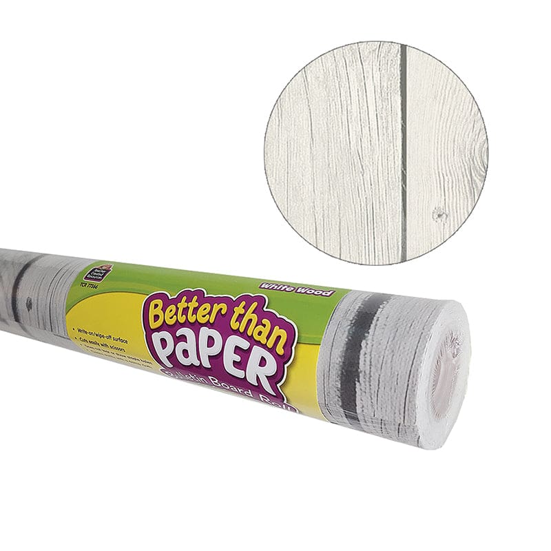 White Wood Better Than Paper 4/Ct - Bulletin Board & Kraft Rolls - Teacher Created Resources