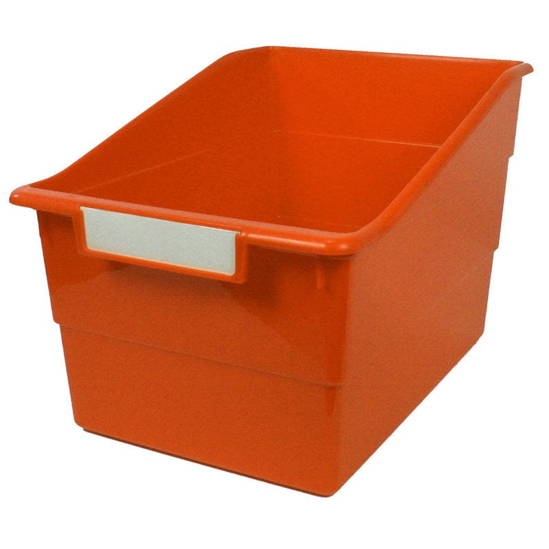 Wide Orange File With Label Holder (Pack of 8) - Storage Containers - Romanoff Products