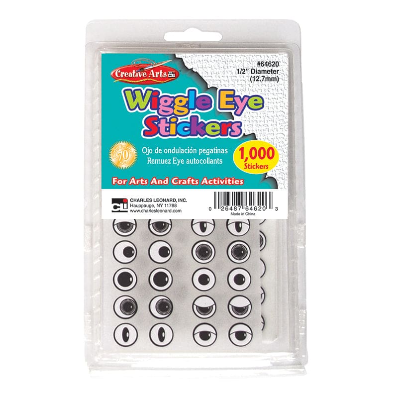 Wiggle Eyes Stickers Black (Pack of 6) - Wiggle Eyes - Charles Leonard