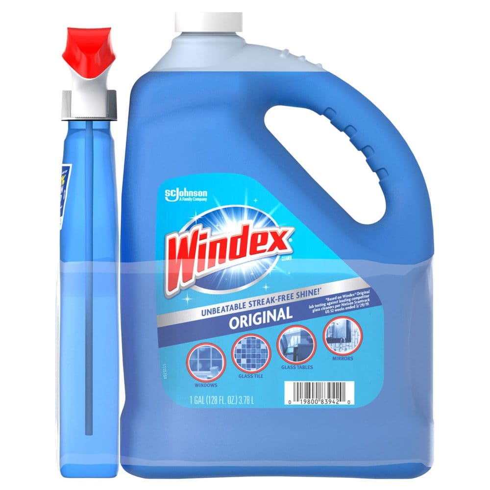 Windex Original Glass Cleaner (128 fl. oz. Refill + 32 fl. oz. Trigger) - Cleaning Supplies - Windex Original