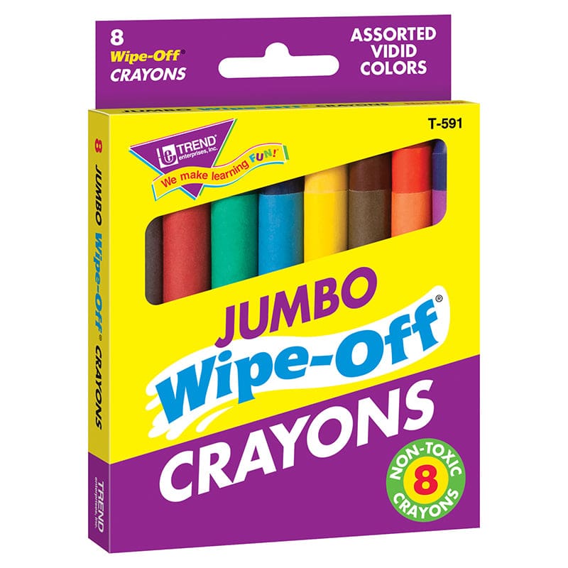 Wipe-Off Crayons Jumbo 8/Pk (Pack of 10) - Crayons - Trend Enterprises Inc.