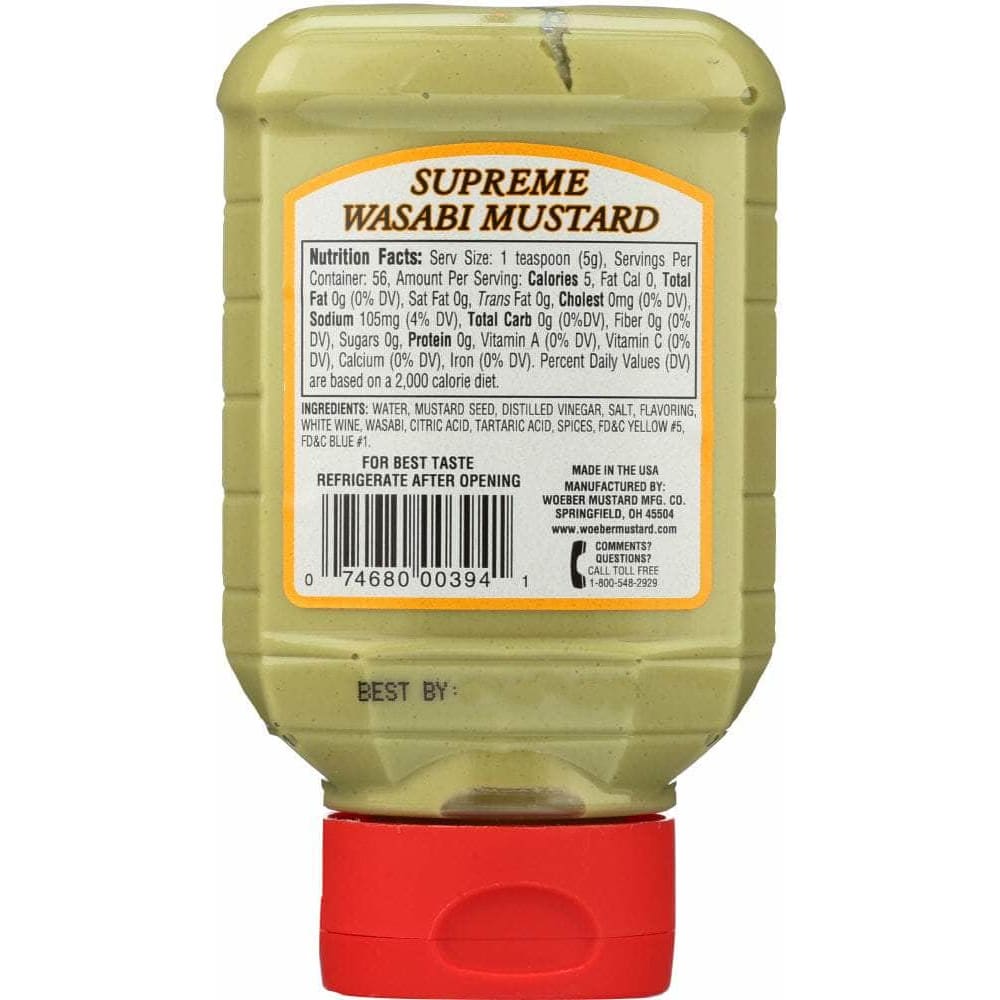 Woebers Woeber Mustard Supreme Wasabi, 10 oz