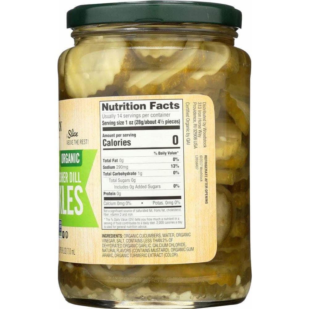 Woodstock Woodstock Organic Kosher Sliced Dill Pickles, 24 oz