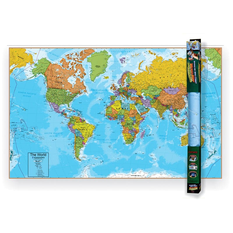 World Wall Chart with Interactive App (Pack of 2) - Maps & Map Skills - Round World Products