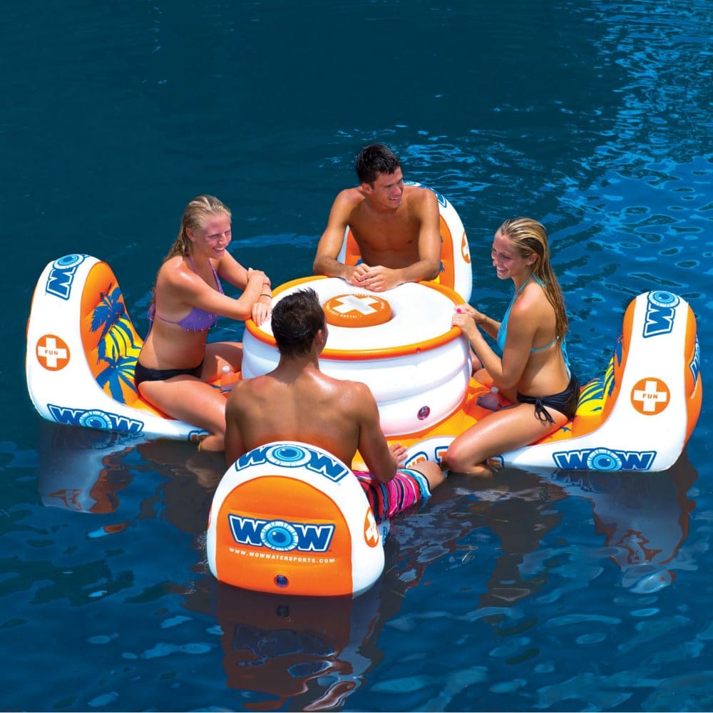 WOW Sports Inflatable Floating Island Table 1 to 4 Person - Water Sports Equipment - WOW