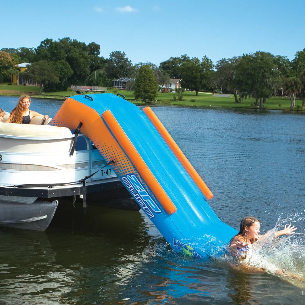 WOW Sports Large Inflatable Zip Slide for Pontoon Boats - Pools & Water Fun - WOW