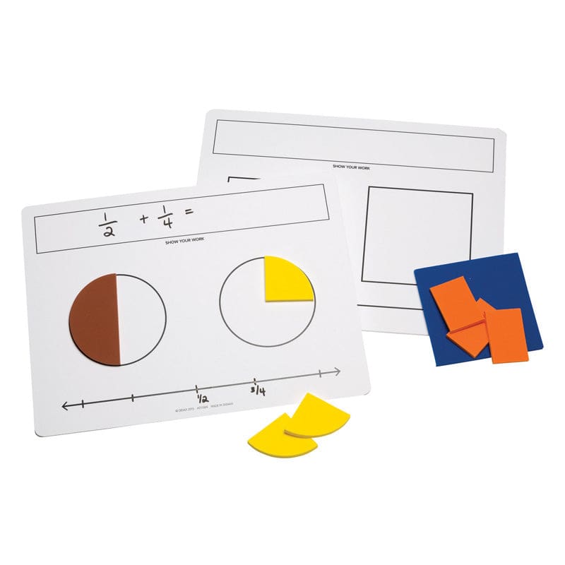 Write On Wipe Off Fraction Mats (Pack of 2) - Fractions & Decimals - Didax