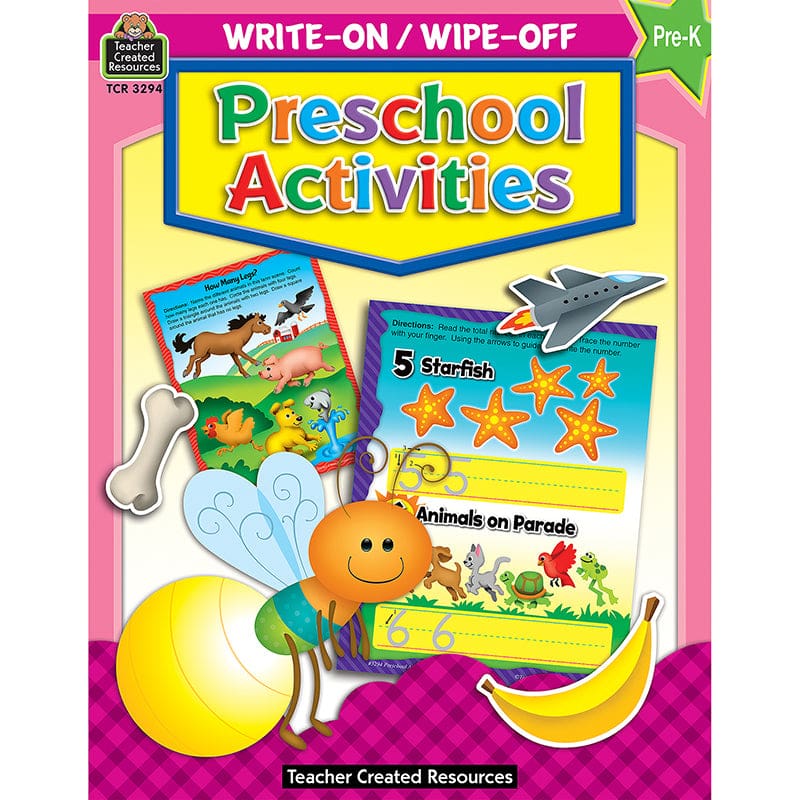 Write-On/Wipe-Off Prek Activities (Pack of 10) - Skill Builders - Teacher Created Resources