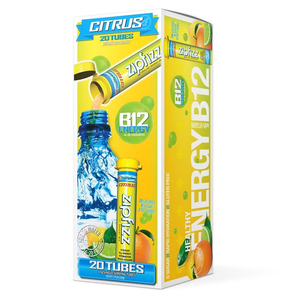 Zipfizz Energy Drink Mix Citrus (20 ct.) - Diet Nutrition & Protein - Zipfizz Energy